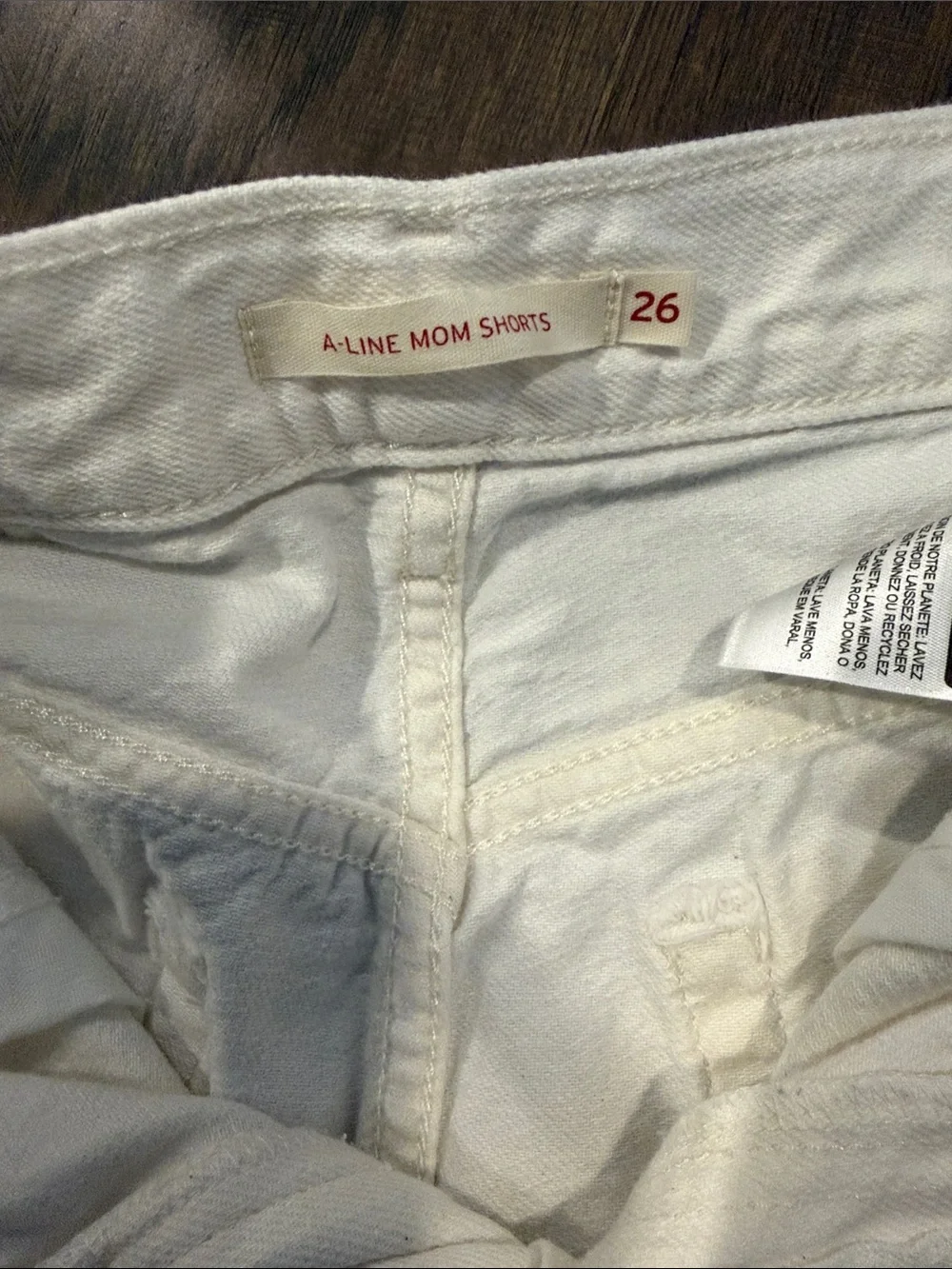 Levi's White High-Rise Denim Shorts
